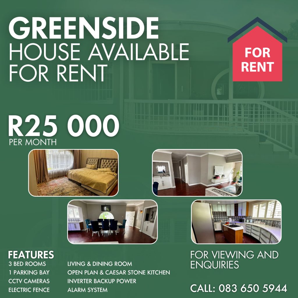 House To Rent – Greenside – Kasi Vigorous Tech